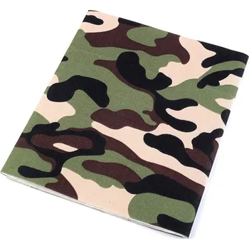 Textilní nažehlovací páska Nažehlovací záplaty maskáčové 17x43 cm - 3 přírodní stř. maskáčová