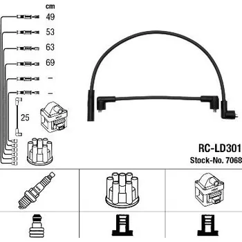 Zapalovací kabel Sada kabelů pro zapalování NGK 7068