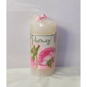 Svíčka Svíčka pivoňka Bartek (Bílá svíčka VÁLEC květina)