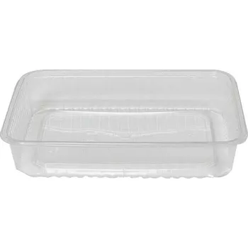 Jednorázové nádobí vanička obdélníková PP, 500 ml 180x132x36mm - transparentní (50 ks/balení)