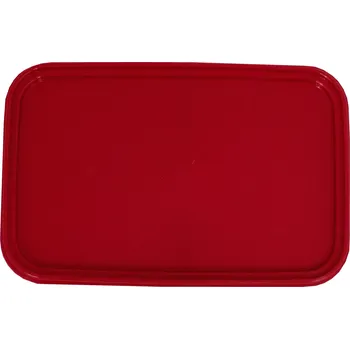 Jednorázové nádobí víčko na dózu obdélníkovou 1 200 ml, PP - červené (10 ks/balení)