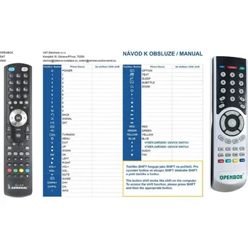 General OPENBOX X-5XX - náhradní dálkový ovladač