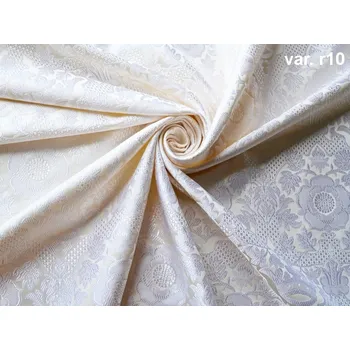 HEDVA ČESKÝ BROKÁT Luxusní brokát 160 50749 PĚTILISTÁ RŮŽE S KORUNKOU ecru | R10