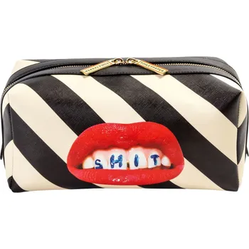 Kosmetická taška Taštička TOILETPAPER REGIMENTAL SHIT Seletti 25,5 x 12 cm pruhovaná