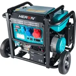 Heron 8896147 elektrocentrála benzínová 8,2kW (400V), 6,5kW (230V), podvozek, elektrický start
