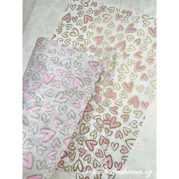Umělecký papír Sapaimport Morušový papír Unryu Lurex - zlatá srdce 25 g Velikost: 23x32 cm