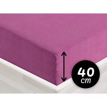 Prostěradlo Froté napínací prostěradlo na extra vysokou matraci FR-009 Šeříkové 200 x 220 - výška 40 cm