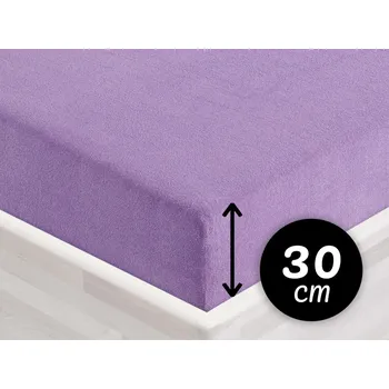 Prostěradlo Froté napínací prostěradlo na vysokou matraci FR-012 Levandulové 90 x 200 - výška 30 cm