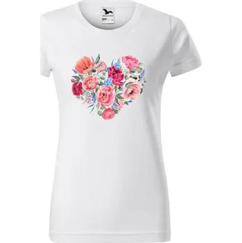 Dámské tričko Dámské tričko - Květinové srdce Velikost: 3XL