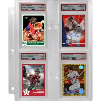 Obal pro sběratelský předmět Pevná plastová stránka na 4 ks PSA gradovaných karet, balení 40 ks