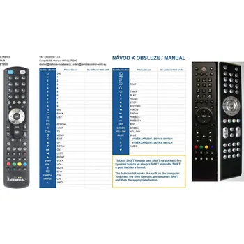Dálkový ovladač General XTREND ET-6500, ET-9200, ET-9500 - náhradní dálkový ovladač