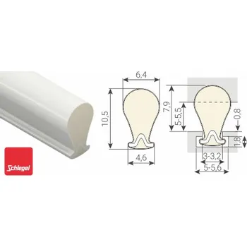 Těsnění do okna a dveří QL 46105 - přesahové těsnění na Al aplikace (černá / 25 m / 25m)