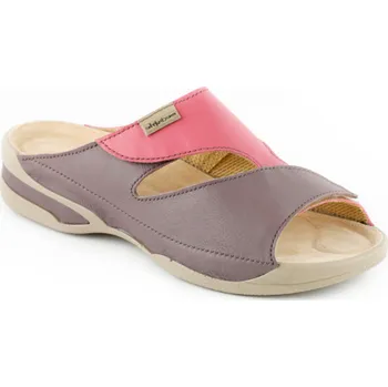 Dámská zdravotní obuv MEDISTYLE REGINA 8R-E15/2-LA pantofel tm.růžovo-šedofialový, růžovo-šedo-fial - 35