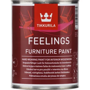 barva na zeď Tikkurila Feelings Furniture Paint 0,9l Odstín TVT: Bílá (báze A)