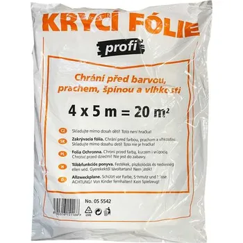 Zakrývací fólie na malování fólie krycí profi 4 x 5 m, 12 my