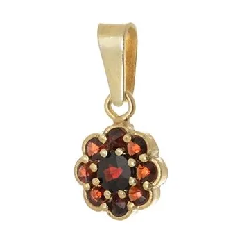 Přívěsek Stříbrný pozlacený přívěšek s českými granátky STRZ0934F