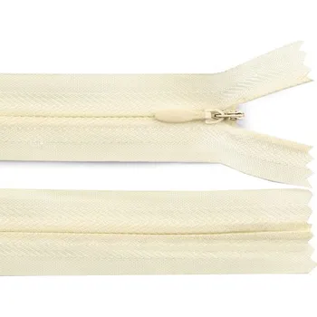 Spirálový zip skrytý No 3 délka 40 cm, barva 103 krémová nejsvět.