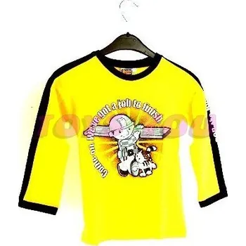 Pánské tričko Tričko dlouhý rukáv žluté - Bořek Stavitel (vel.104_110)