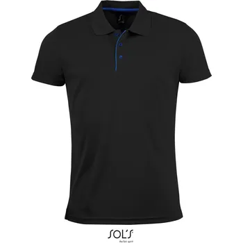 Pánské tričko SOL'S Pánská sportovní polokošile pique Performer Barva: Černá, Velikost: S
