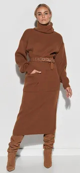 Dámské šaty Makadamia S105 hnědé uni