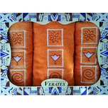 Luxusní dárkový vyšívaný froté set 1 osuška 2 ručníky (rezavá)