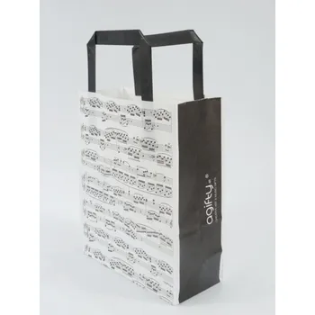 Papírová taška - hudební motiv notová osnova