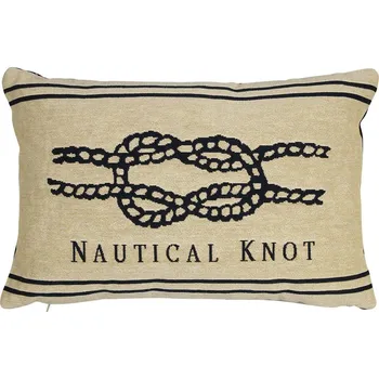 Dekorativní polštářek Béžovo-modrý gobelínový polštář s uzlem Nautical knot I - 45*15*30cm