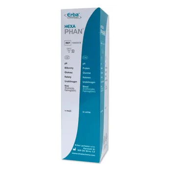 Diagnostický test hexaPHAN - PH, bílk., glukosa, urobilin, ketolátky, krev, 50Ks