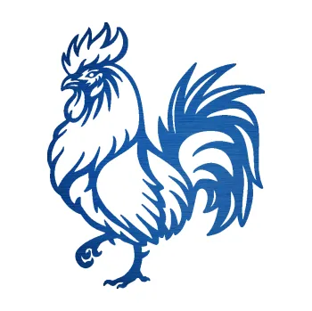 Samolepící dekorace SAMOLEPKA Kohout 005 levá (65 - škrábaný kov modrý) NA AUTO, NÁLEPKA, FÓLIE, POLEP, TUNING, VLASTNÍ TEXT, TISK, AUTOSAMOLEPKY.cz, POLEPY, OBRÁZEK, LOGO, SAMOLEPKY