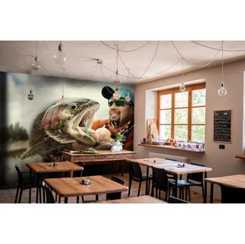 Fototapeta Tapeta Rybář s krásným duhákem (vliesová fototapeta)