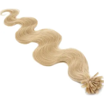 Příčesek 50cm vlasy pro metodu keratin 0,5g/pr. vlnité – přírodní blond