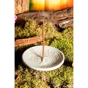 Vonná tyčinka Mani Bhadra Mani Bhadra Stojánek na vonné tyčinky Yggdrasil tyrkysová keramika, 14 cm