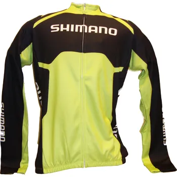 cyklistický dres SHIMANO Thermal Print dres s dlouhým rukávem Team, Electric zelená, M (SHIMANO Thermal Print dres s dlouhým rukávem Team, Electric zelená, M)