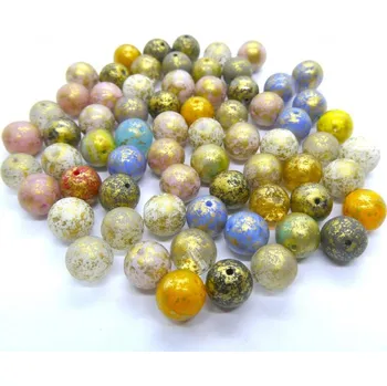 Dětské navlékací korálky Pro Háčkování Korálek skleněný lesklý se zlatou 8 mm mix/45711