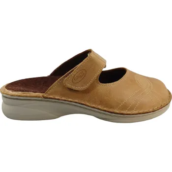 Dámské pantofle 1503/F - hřejivé kožené nazouváky pro osoby trpící pocitem chladných nohou; široká obuv 37