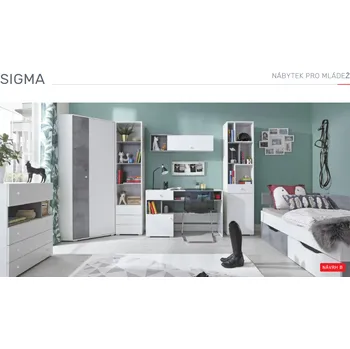 Dětský pokoj Meblar Sestava Sigma B Barva: bílý lux + beton