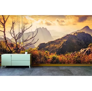 Fototapeta Tapeta Pohoří při západu (vliesová fototapeta)