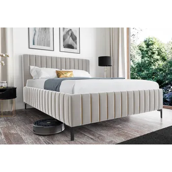 Postel Eka Čalouněná postel INTIMA+ 120x200 cm Barva látky Trinity: (2326) Hořčicová, Úložný prostor: Bez úložného prostoru