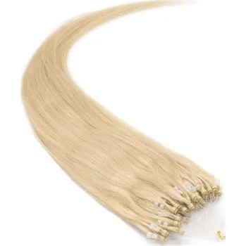 Příčesek 50cm vlasy evropského typu pro metodu Micro Ring / Easy Loop 0,5g/pr. – nejsvětlejší blond