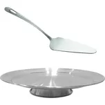 Servírovací podnos na nožce 32 cm nerez