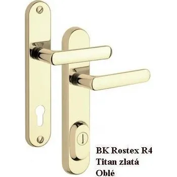 Dveřní kování Kování Rostex R4/O/ Titan zlatá | Dveře a dveřní příslušenství Dveřní kování, dveřní příslušenství Bezpečnostní kování Bezpečnostní kování Rostex Klika - Klika