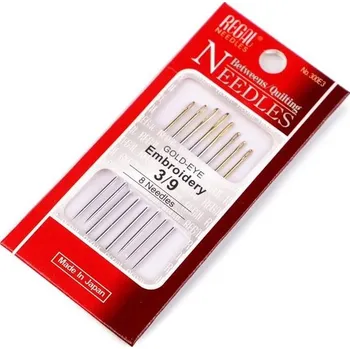 Jehly vyšívací, zlatá ucha, 3/9 (sada 8ks)