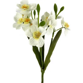 umělá květina Umělý trs narcisů 40 cm - bílá