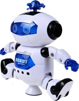 Robot Rotační svítící robot se zvukem bílý/modrý