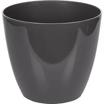 Zahrada PLASTKON Ella Lesk dekorativní květináč antracitová Průměr: 13 cm