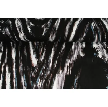 Šatovka, halenkovina , úplet - viskóza, vzor černobílý žíhaný, látka, metráž