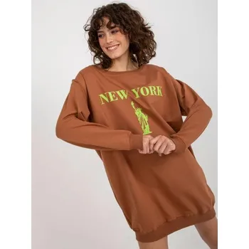 Dámská mikina Dámská mikina s potiskem JANEL světle hnědá a zelená