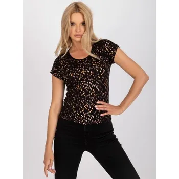 Dámské tričko viskózové vzorované PATTERN černé