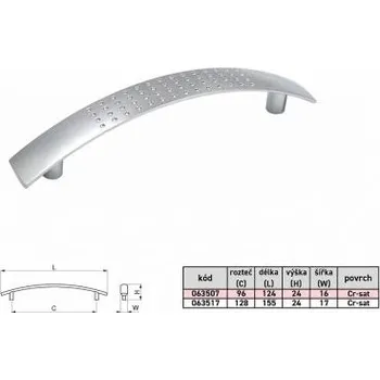 Věšák Úchytka QUADRO 128mm CR-SATIN