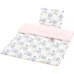 Oboustranný Set z Velvet do kočárku New Baby pávi růžový